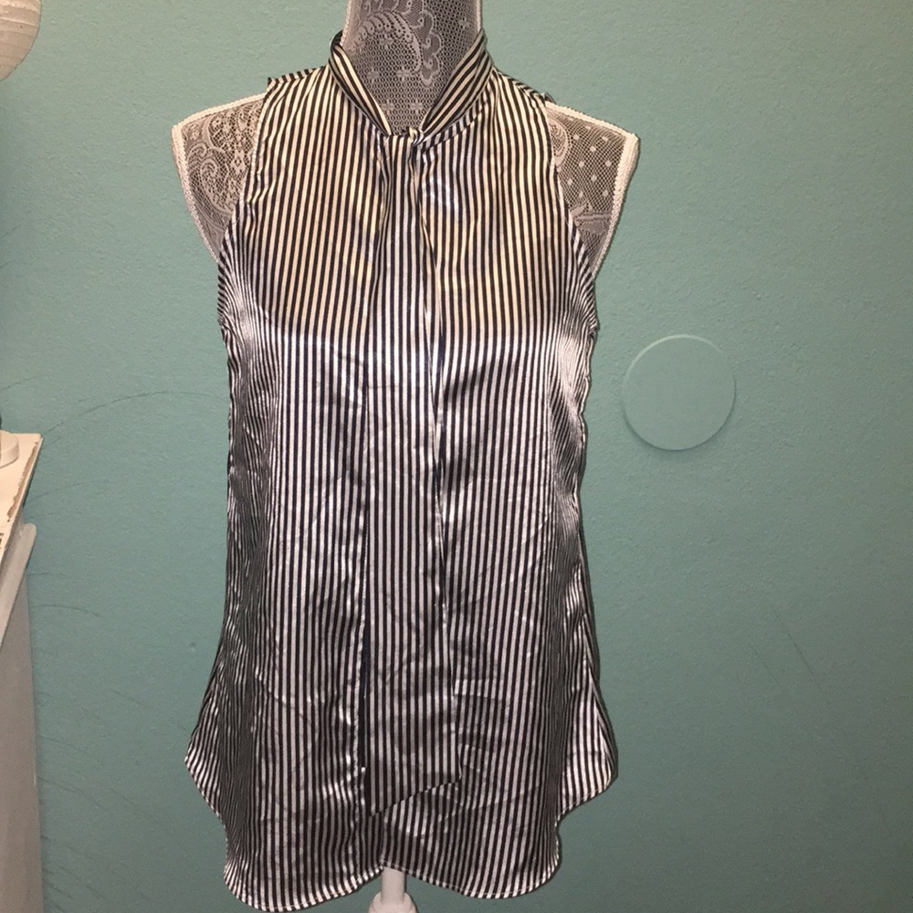 American Apparel Striped Blouse With Tie